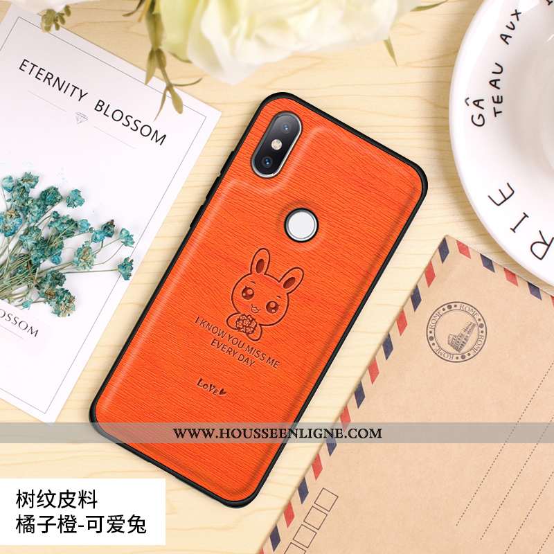 Coque Xiaomi Mi Mix 2s Mode Protection Amoureux Difficile Modèle Fleurie Personnalité Orange
