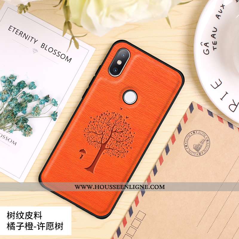 Coque Xiaomi Mi Mix 2s Mode Protection Amoureux Difficile Modèle Fleurie Personnalité Orange