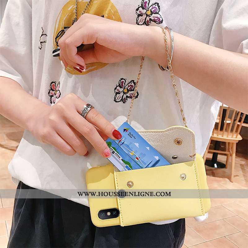 Coque Xiaomi Mi Mix 2s Protection Fluide Doux Sac Carte Étui Jaune Téléphone Portable