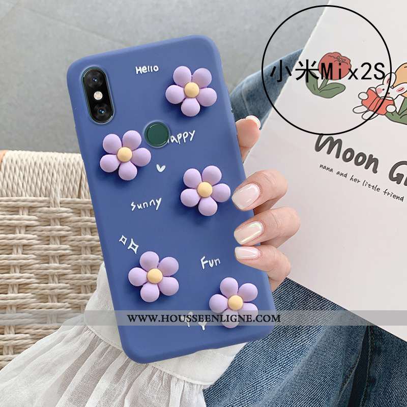 Coque Xiaomi Mi Mix 2s Silicone Fluide Doux Dimensionnel Petit Téléphone Portable Incassable Vert Ve
