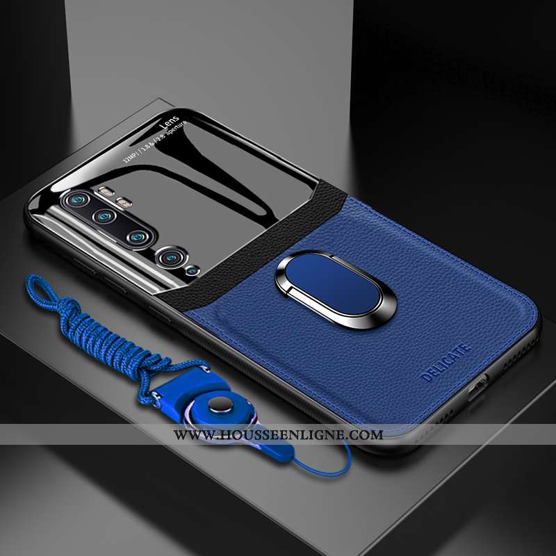 Coque Xiaomi Mi Note 10 Créatif Tendance Incassable Téléphone Portable Étui Verre Noir
