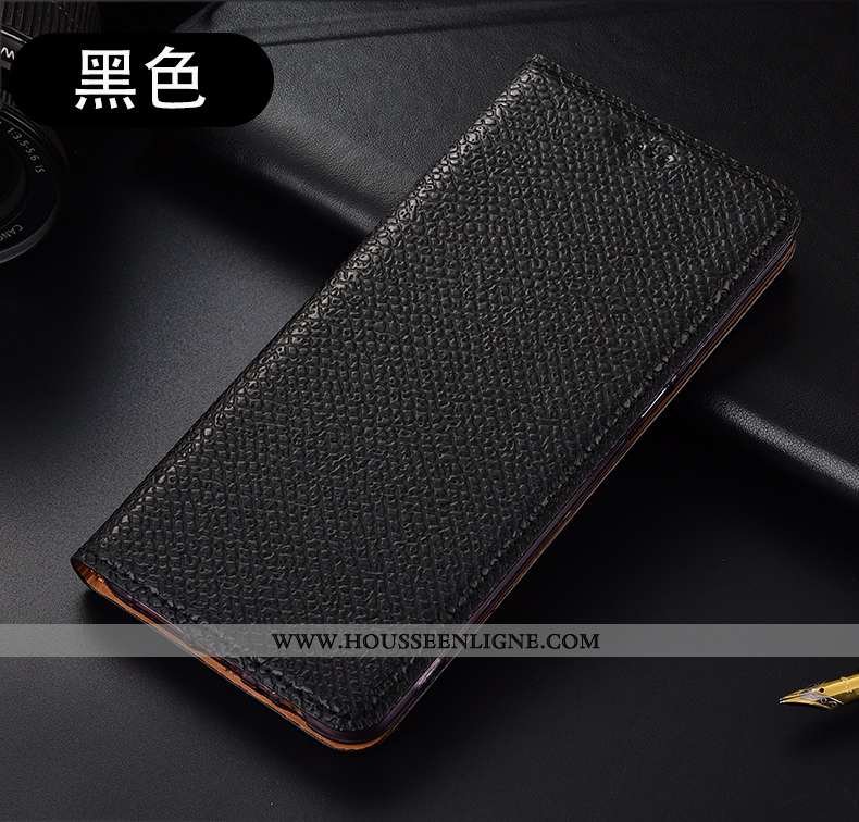 Coque Xiaomi Mi Note 10 Lite Protection Cuir Véritable Noir Étui Tout Compris Incassable Téléphone P