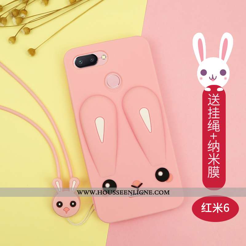 Coque Xiaomi Redmi 6 Charmant Tendance Rouge Petit Net Rouge Silicone Violet