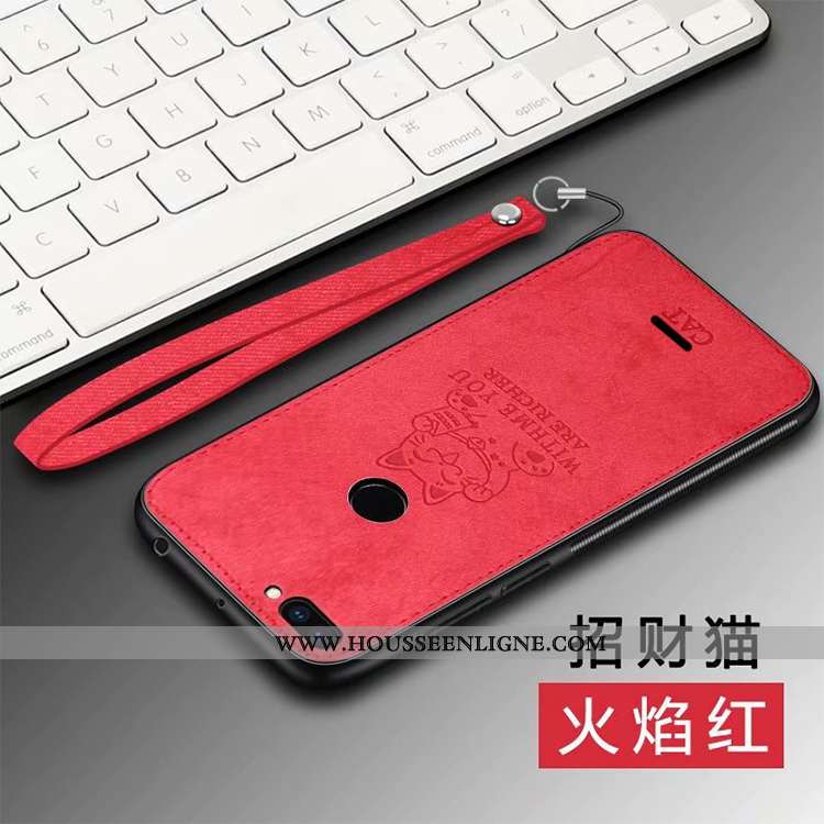 Coque Xiaomi Redmi 6 Protection Personnalité Silicone Tissu Petit Modèle Fleurie Net Rouge Gris
