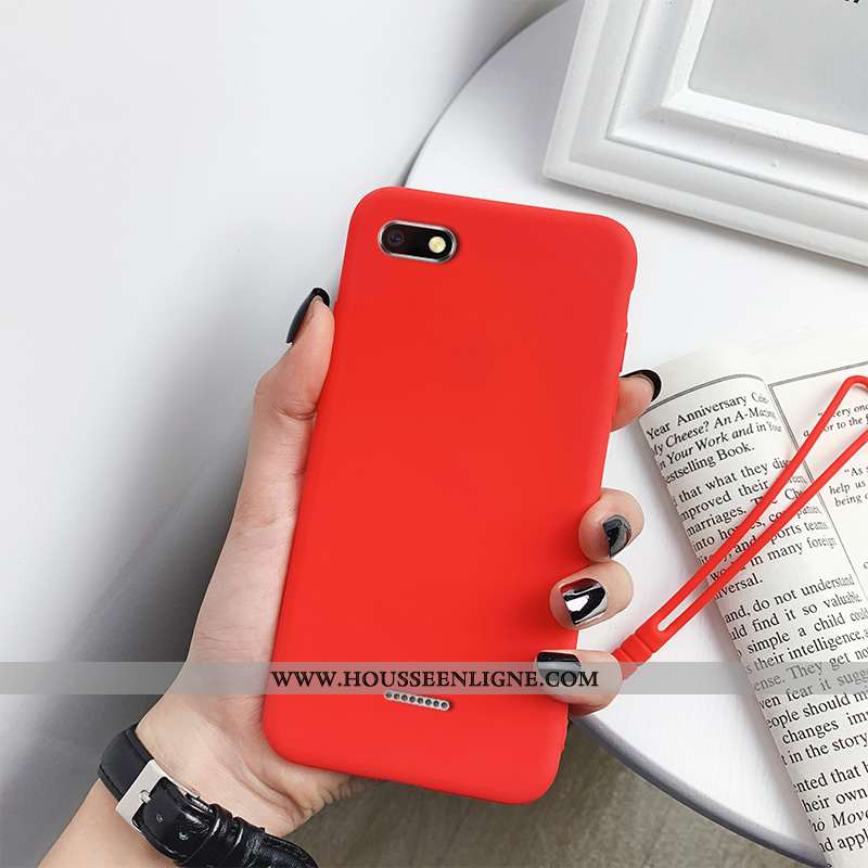 Coque Xiaomi Redmi 6a Silicone Protection Frais Simple Petit Rouge Bleu