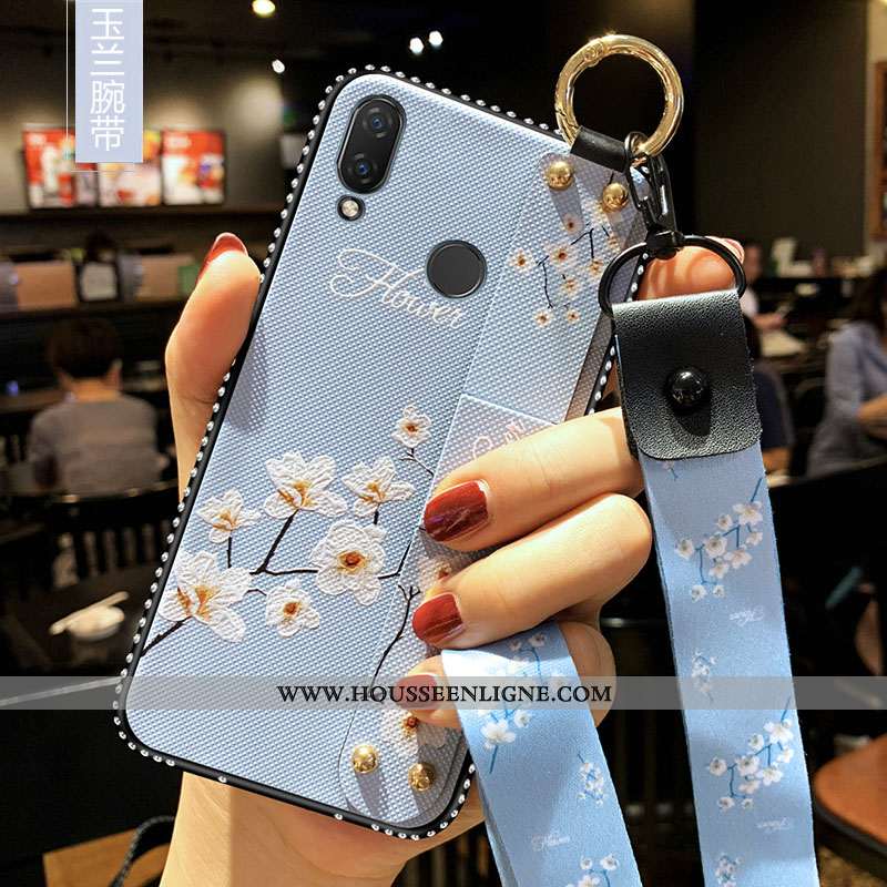 Coque Xiaomi Redmi 7 Tendance Fluide Doux Étui Frais Silicone Téléphone Portable Bleu