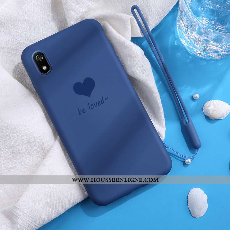 Coque Xiaomi Redmi 7a Fluide Doux En Silicone Petit Amoureux Étui Légère Bleu Marin Bleu Foncé
