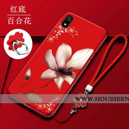 Coque Xiaomi Redmi 7a Fluide Doux Protection Personnalité Tendance Rouge Petit Noir