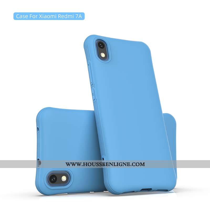 Coque Xiaomi Redmi 7a Personnalité Fluide Doux Jeunesse Téléphone Portable Bleu Rouge Membrane