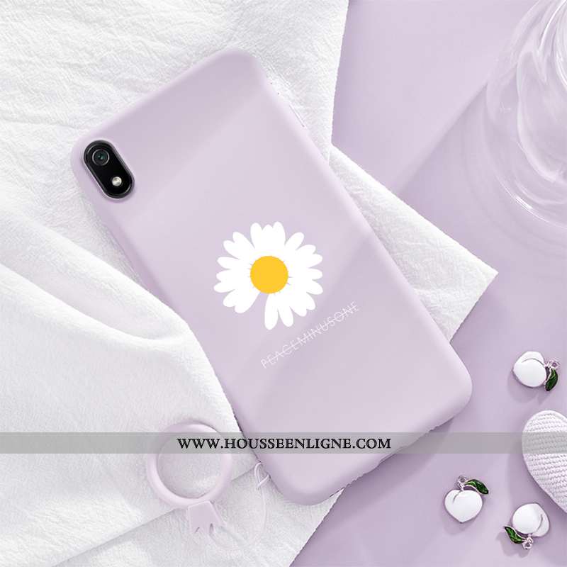 Coque Xiaomi Redmi 7a Tendance Fluide Doux Tout Compris Petite Marguerite Violet Téléphone Portable 