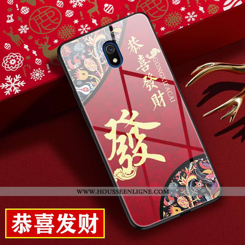Coque Xiaomi Redmi 8a Créatif Protection Miroir Style Chinois Nouveau Difficile Rouge