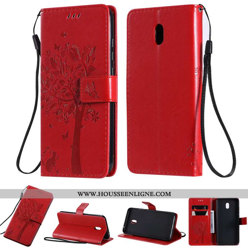 Coque Xiaomi Redmi 8a Cuir Violet Étui Téléphone Portable Tout Compris Housse