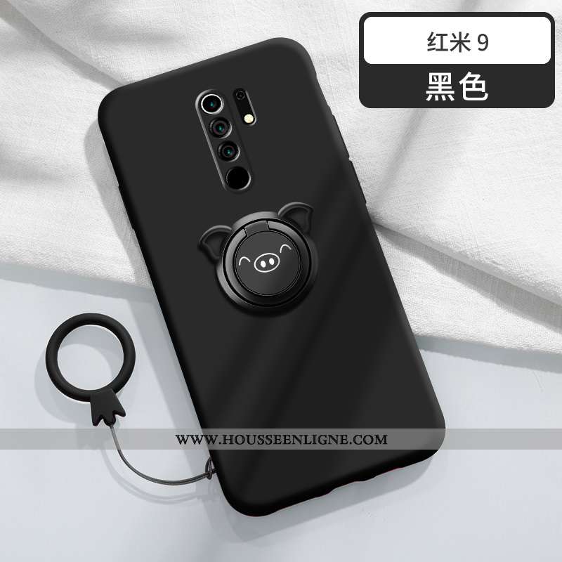 Coque Xiaomi Redmi 9 Tendance Légère Silicone Incassable Téléphone Portable Support Magnétisme Verte