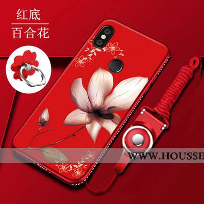 Coque Xiaomi Redmi Note 5 Protection Délavé En Daim Rouge Incassable Étui Petit Haute