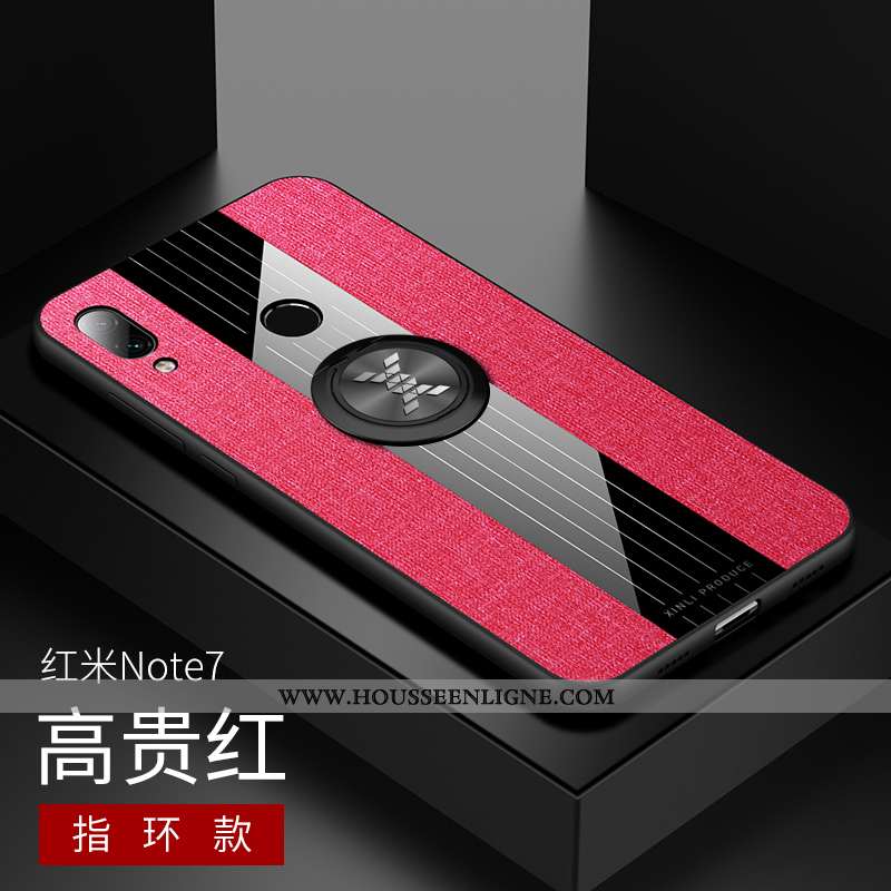 Coque Xiaomi Redmi Note 7 Protection Délavé En Daim Rouge Créatif Téléphone Portable Personnalité Ne
