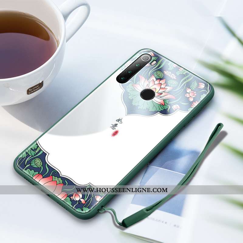 Coque Xiaomi Redmi Note 8t Silicone Protection Rouge Style Chinois Verre Vert Téléphone Portable Ver