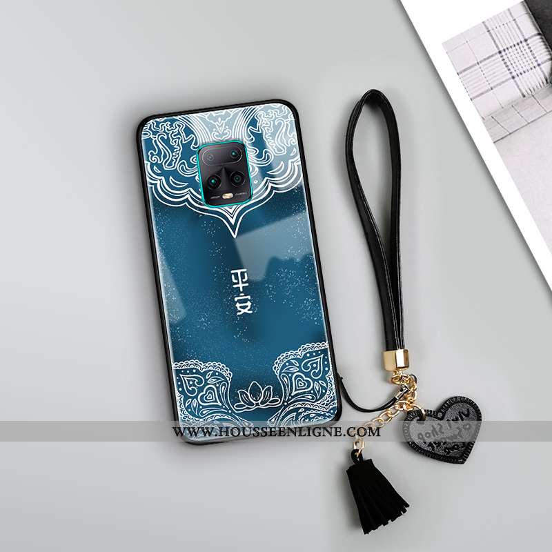 Coque Xiaomi Redmi Note 9 Pro Vintage Tendance Totem Bleu Nouveau Miroir Créatif