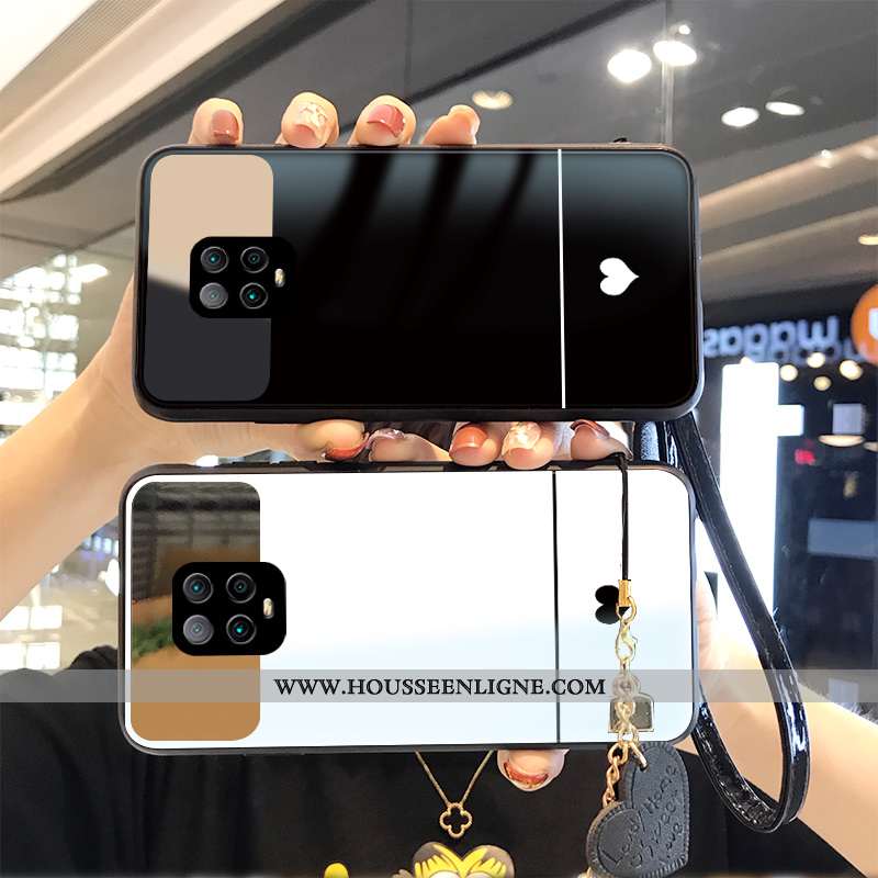 Coque Xiaomi Redmi Note 9 Tendance Mode Étui Tempérer Incassable Amour Miroir Blanche