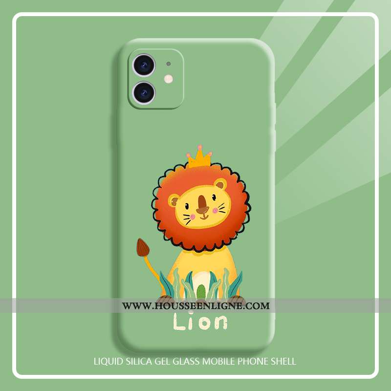 Coque iPhone 11 Dessin Animé Charmant Ultra Lion Mignonne Nouveau Verte