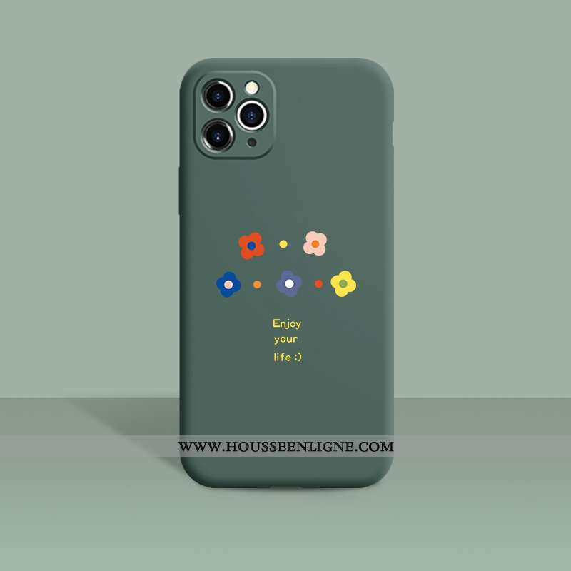 Coque iPhone 11 Pro Créatif Tendance Délavé En Daim Téléphone Portable Silicone Incassable Vent Bleu
