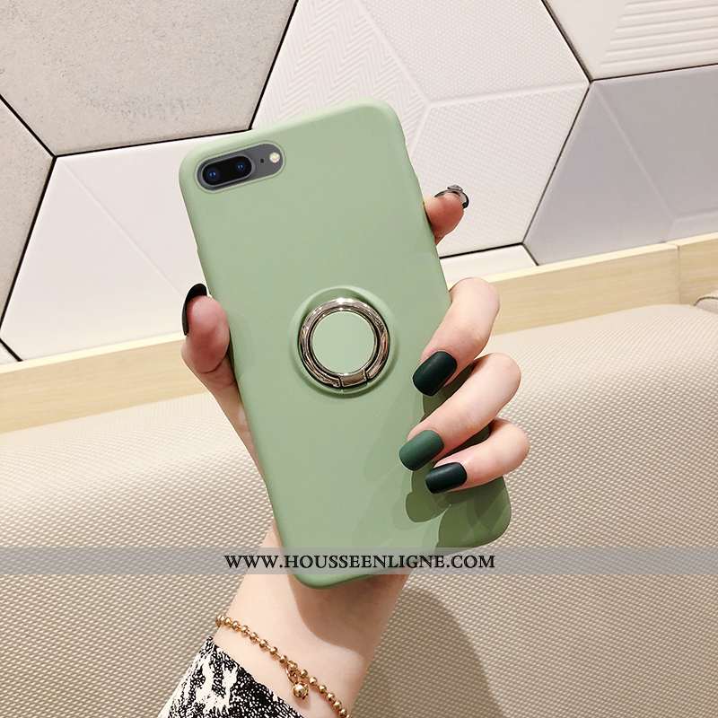 Coque iPhone 7 Plus Fluide Doux Couleur Unie Téléphone Portable Incassable Vert Tempérer Verte