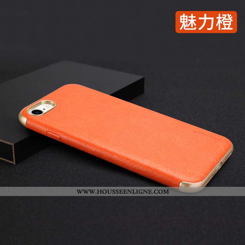 Coque iPhone 7 Tendance Fluide Doux Net Rouge Étui Téléphone Portable Nouveau Orange