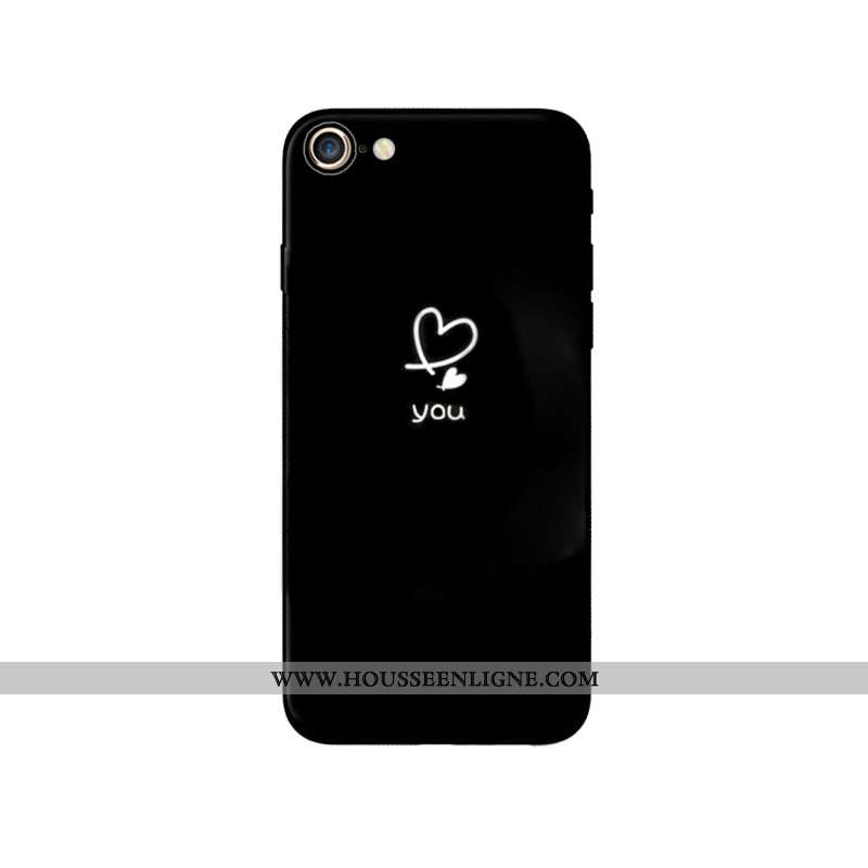 Coque iPhone 8 Délavé En Daim Tendance Amoureux Incassable Téléphone Portable Tout Compris Amour Rou