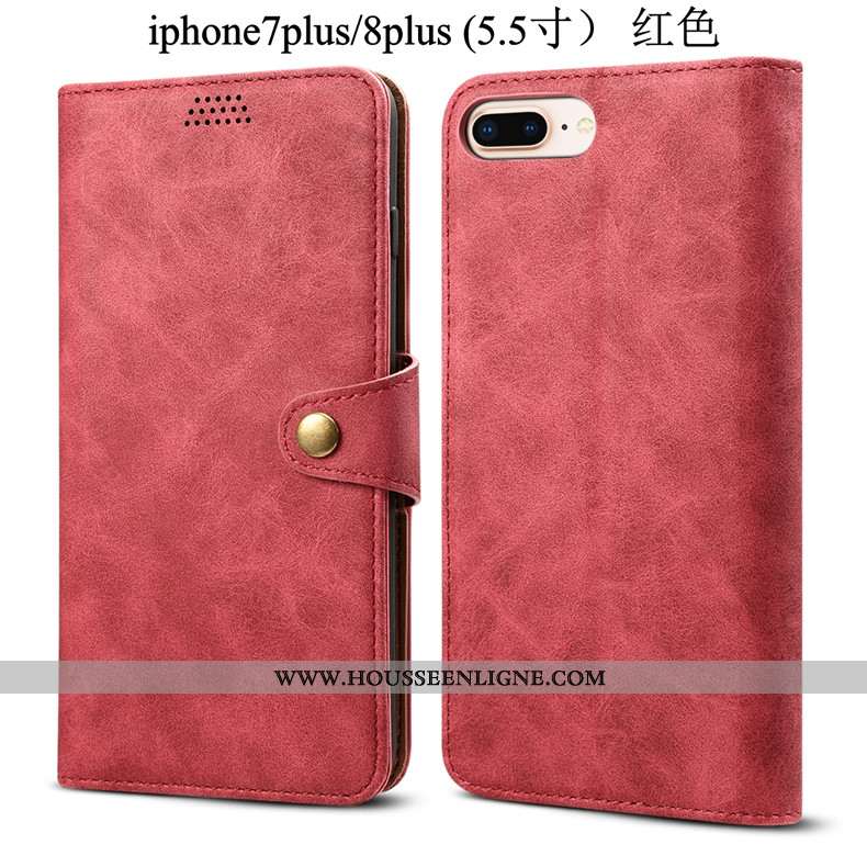 Coque iPhone 8 Plus Protection Tendance Fluide Doux Incassable Téléphone Portable Housse Étui Rouge