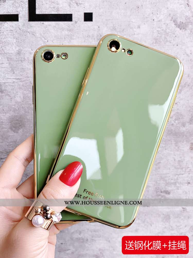 Coque iPhone Se (nouveau) Fluide Doux Silicone Vert Tendance Net Rouge Charmant Verte