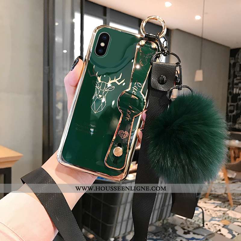 Coque iPhone Xs Max Tendance Silicone Téléphone Portable Vert Net Rouge Personnalité Mode Turquoise