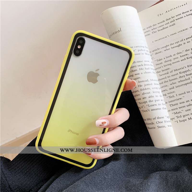 Coque iPhone Xs Personnalité Créatif Incassable Téléphone Portable Transparent Silicone Orange