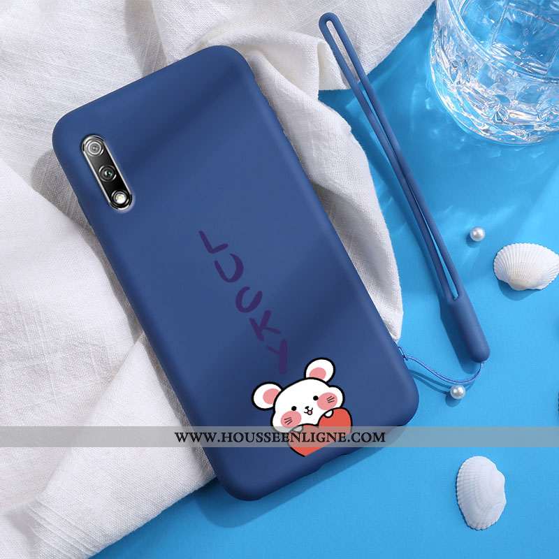 Housse Honor 9x Silicone Protection Incassable Rat Charmant Personnalité Téléphone Portable Bleu
