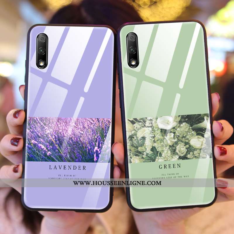 Housse Honor 9x Silicone Verre Vert Créatif Incassable Téléphone Portable Coque Verte