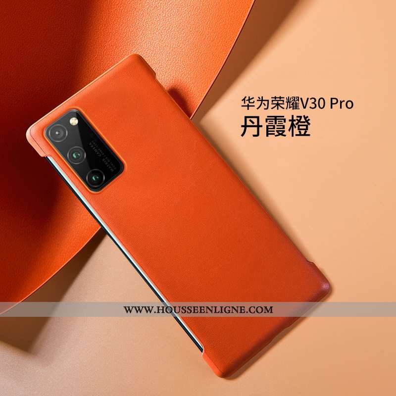 Housse Honor View30 Pro Ultra Légère Cuir Haut Nouveau Luxe Silicone Téléphone Portable Orange