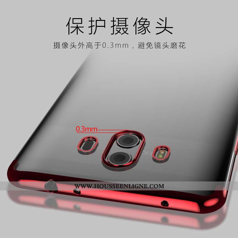 Housse Huawei Mate 10 Pro Tendance Légère Net Rouge Transparent Coque Nouveau Ultra