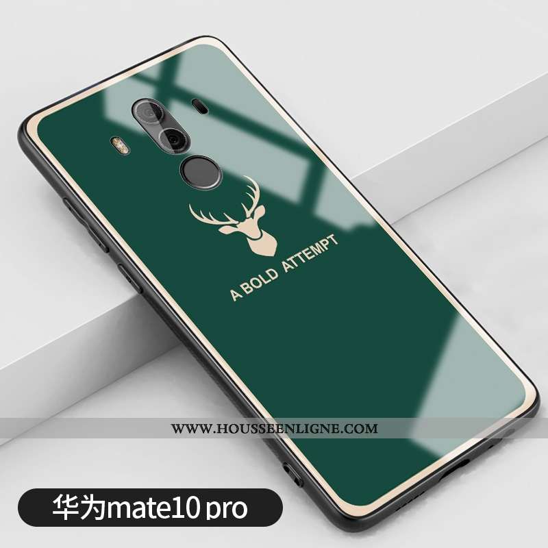 Housse Huawei Mate 10 Pro Tendance Silicone Frais Miroir Vert Étui Vent Verte