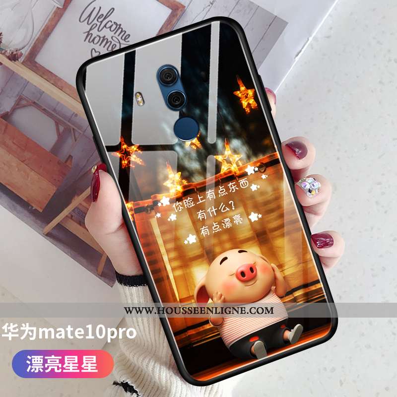 Housse Huawei Mate 10 Pro Ultra Tendance Verre Créatif Coque Petit Téléphone Portable Rose