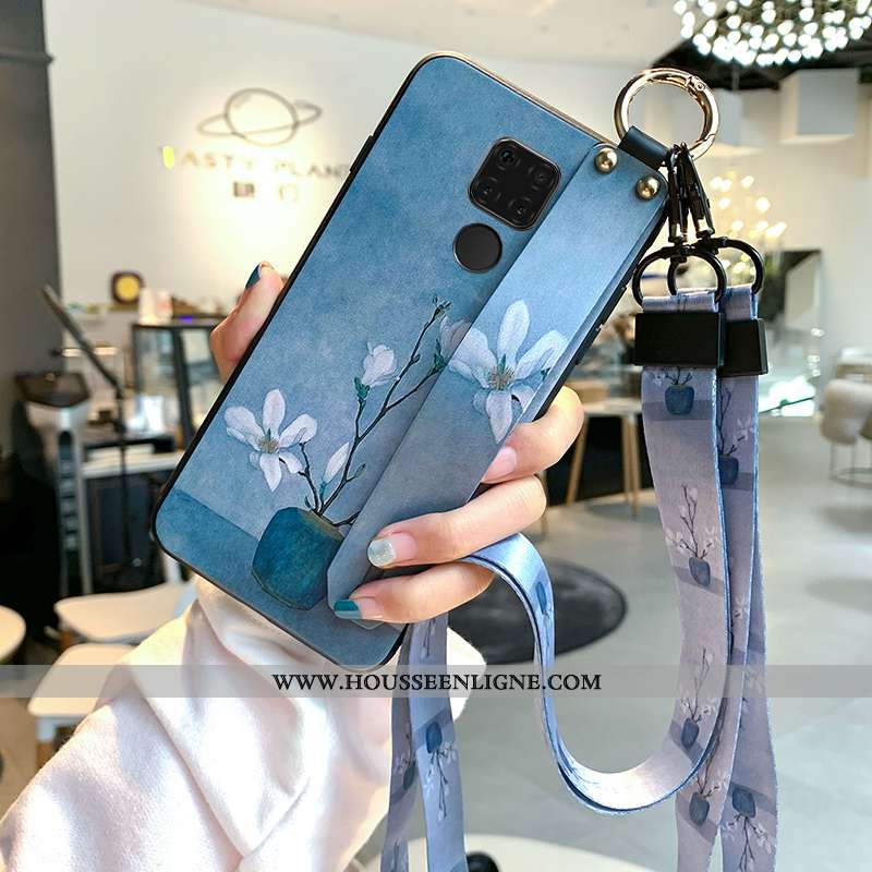 Housse Huawei Mate 20 Fluide Doux Silicone Art Frais Petit Protection Étui Bleu