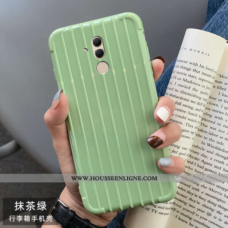 Housse Huawei Mate 20 Lite Fluide Doux Téléphone Portable Étui Couleur Unie Coque Vert Verte
