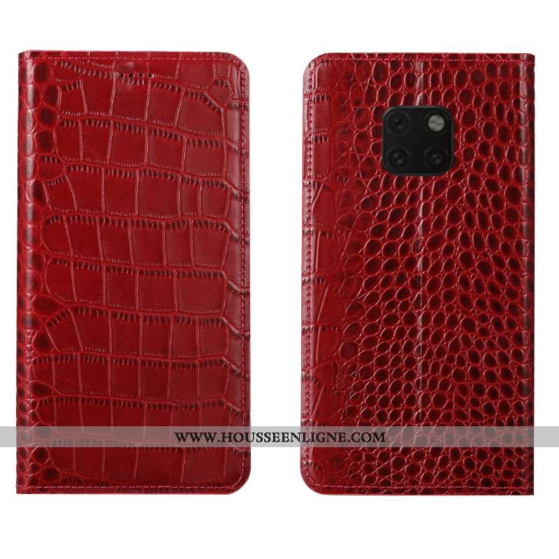 Housse Huawei Mate 20 Rs Protection Cuir Véritable Téléphone Portable Rouge Modèle Fleurie Tout Comp