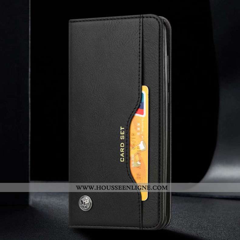 Housse Huawei Mate 30 Cuir Plier Coque Téléphone Portable Noir Étui