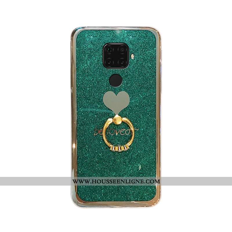 Housse Huawei Mate 30 Lite Personnalité Fluide Doux Vert Rose Étui Téléphone Portable Une Agrafe Ver