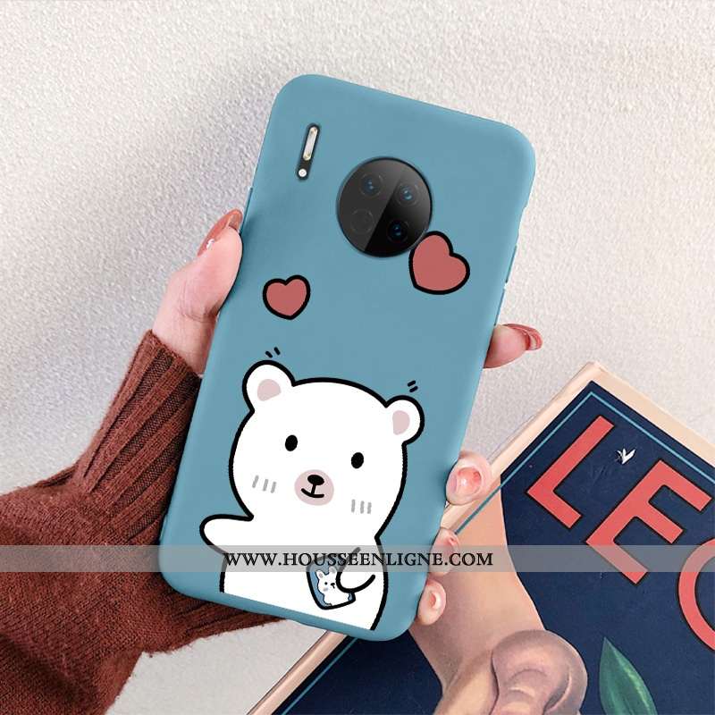 Housse Huawei Mate 30 Légère Silicone Étui Coque Téléphone Portable Charmant Amour Bleu