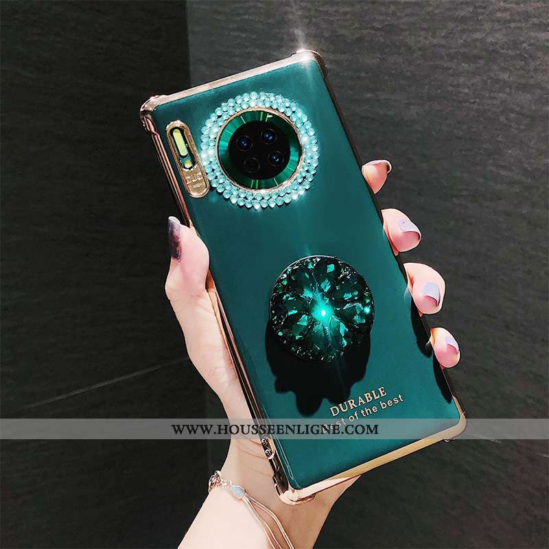 Housse Huawei Mate 30 Pro Créatif Fluide Doux Bovins Luxe Silicone Téléphone Portable Vert Verte
