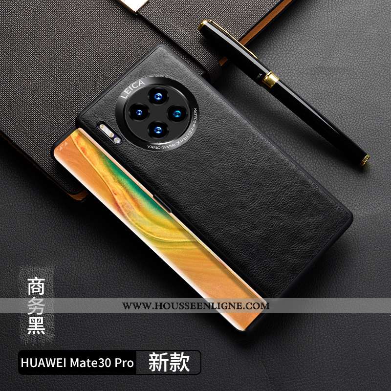 Housse Huawei Mate 30 Pro Délavé En Daim Personnalité Étui Tout Compris Luxe Cuir Net Rouge Orange