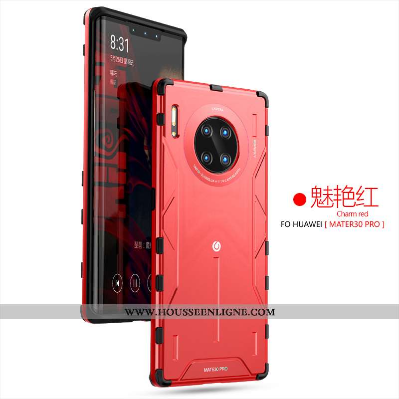 Housse Huawei Mate 30 Pro Protection Personnalité Tendance Coque Net Rouge Légère Silicone Verte