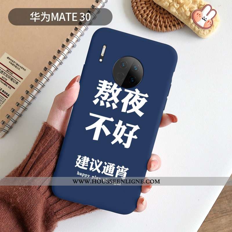 Housse Huawei Mate 30 Protection Créatif Téléphone Portable Étui Bleu Incassable Coque