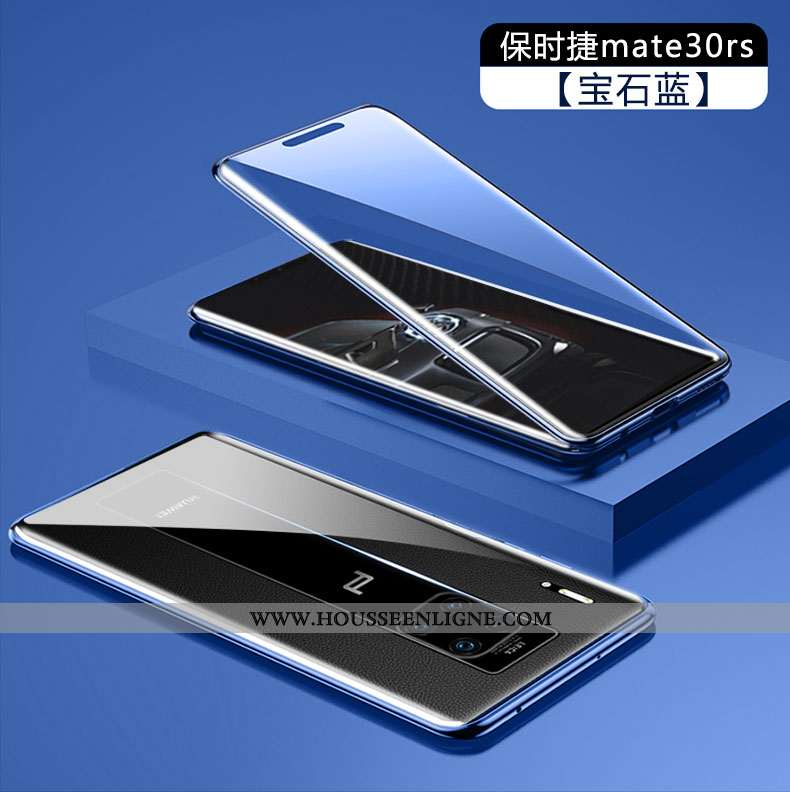 Housse Huawei Mate 30 Rs Verre Transparent Coque Bleu Tempérer Téléphone Portable