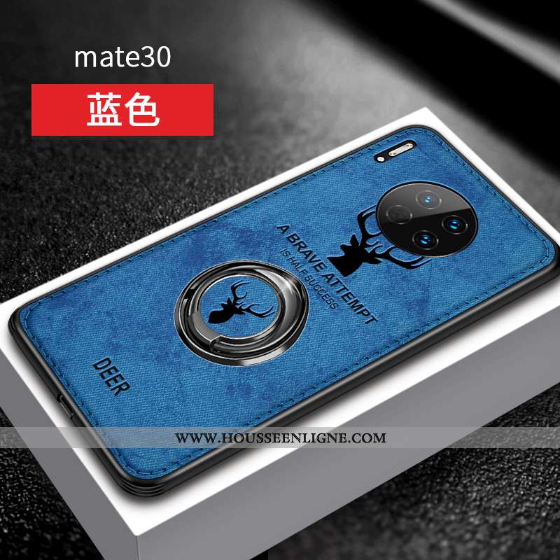 Housse Huawei Mate 30 Silicone Protection Étui Luxe Tout Compris Anneau Créatif Bleu