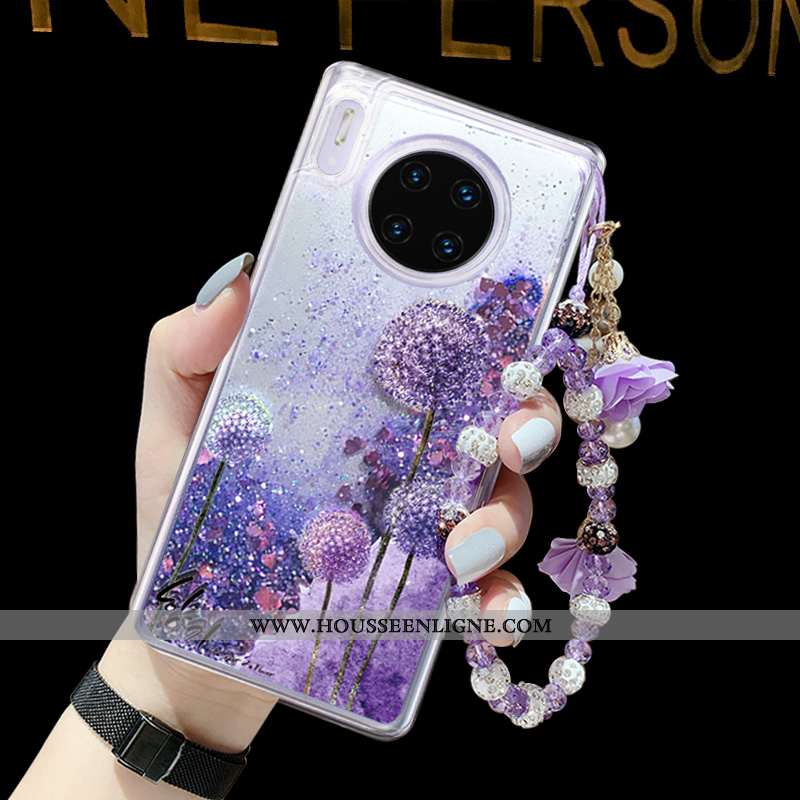 Housse Huawei Mate 30 Tendance Quicksand Téléphone Portable Violet Coque Liquide Tout Compris